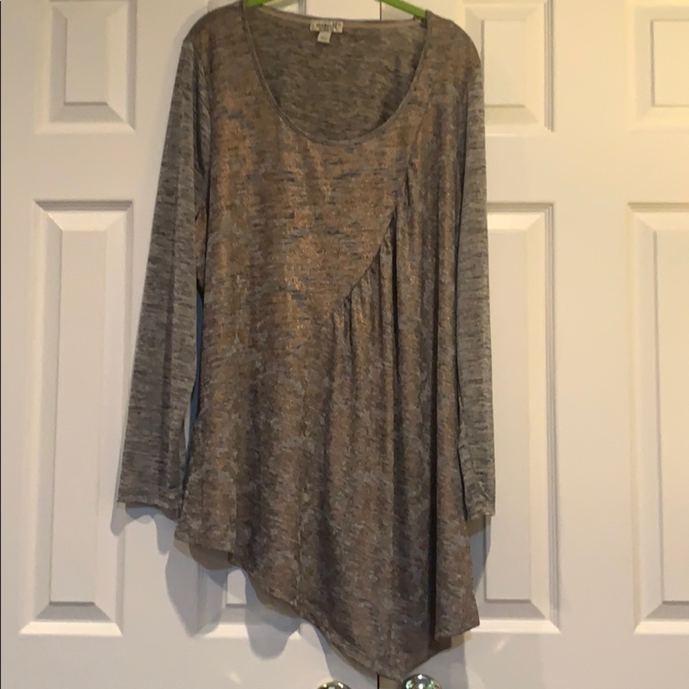 Grey and Gold stretchy asymmetrical plus size 3X